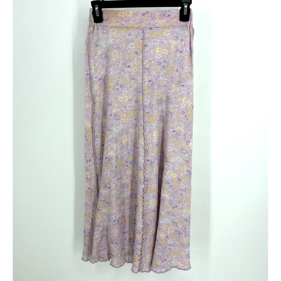 Romantic Boho Love Shack Fancy Lavender Floral Ruffle Hem Skirt S Fairy READ - Picture 7 of 9